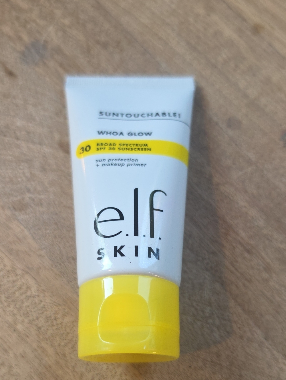 New e.l.f. Skin Whoa Glow SPF 30 Sunscreen Primer - White & Yellow